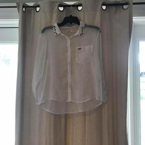 Long sleeve sheer blouse